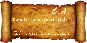 Oberleitner Apollinár névjegykártya